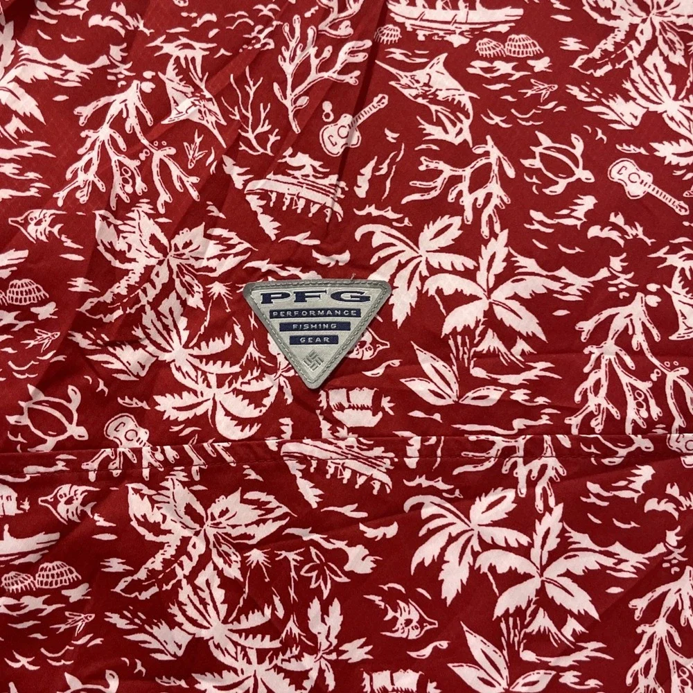 Columbia NCAA‎ Alabama Crimson Tide PFG Full Button Up Red Shirt Men's Sz: L NWT